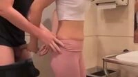 분홍 레깅스녀 화장실에서 돌발떡